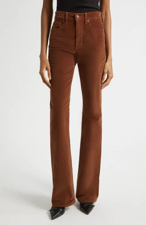 Veronica Beard Beverly Skinny Flare Corduroy Pants in Deep Ochre at Nordstrom, Size 28 | Nordstrom
