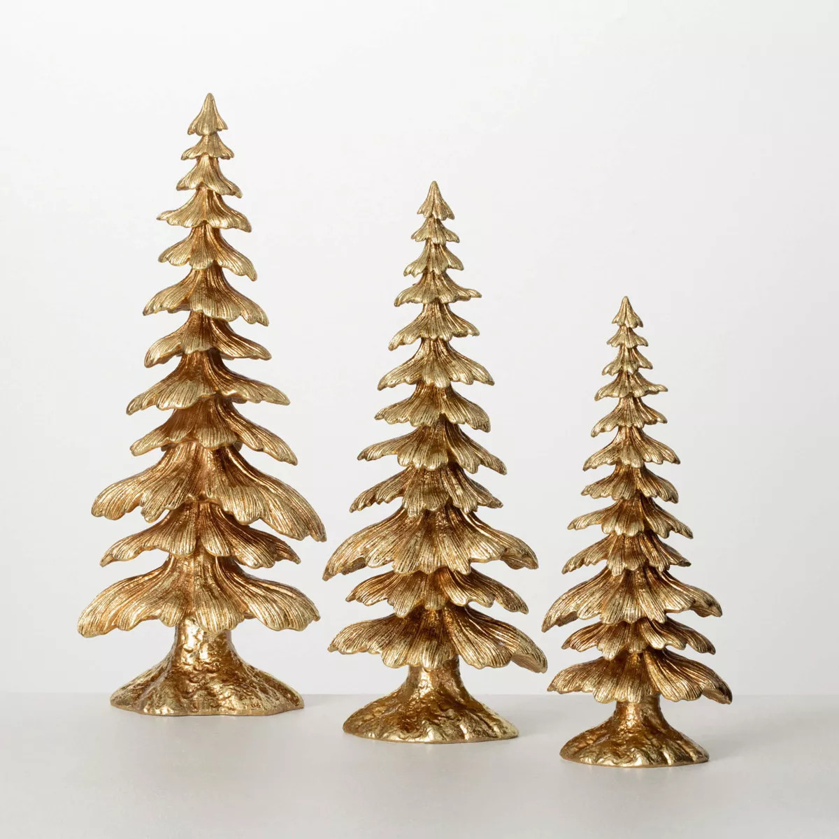 14"H, 17.25"H & 20"H Sullivans Christmas Ornate Gold Tabletop Tree Set of 3, Indoor Christmas Dec... | Target