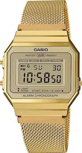 CASIO A700WMG-9AVT Mesh Strap Digital Chronograph Watch, 37.4mm x 35.5mm | Nordstrom | Nordstrom