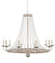 Aidan Gray Naples 10 - Light Candle Style Wagon Wheel Chandelier with Crystal Accents | Wayfair North America