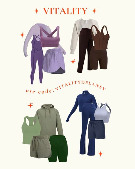 the Vitality color system is a game-changer! These sets and colors are so cute! I take a small in Vitality 💜🥥🍸🌊✨
use code: VITALITYDELANEY

#LTKstyletip #LTKfitness #LTKfindsunder100