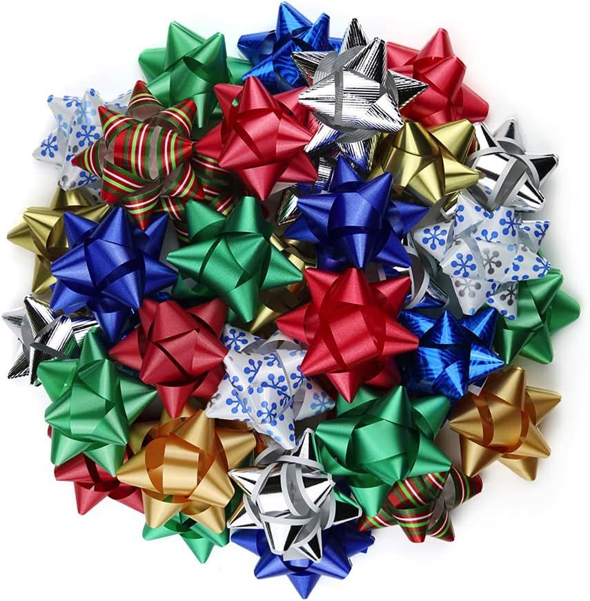 Colorful Bow Set for Christmas Presents and Holiday Gifts, Assorted (36 Bows) | Amazon (US)