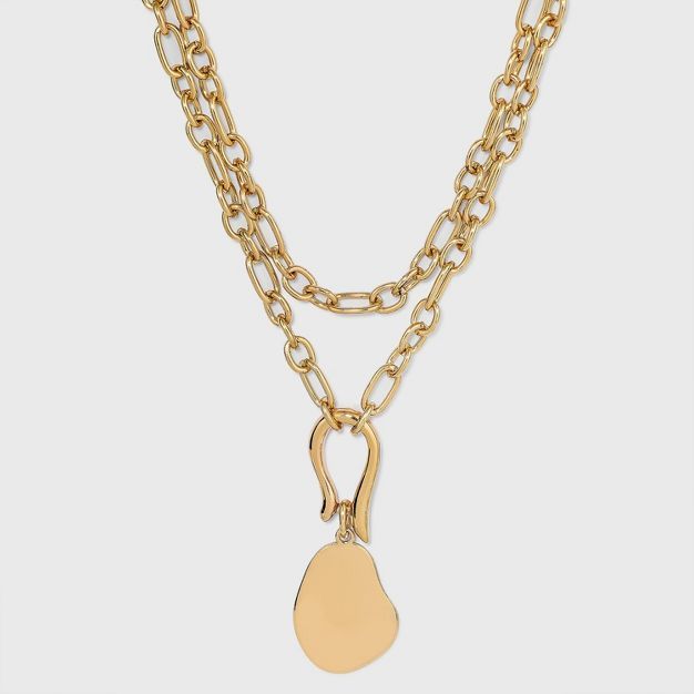 Organic Shape Pendant 20" Layered Necklace - A New Day™ Gold | Target