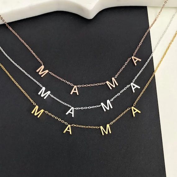 Stylish Mama Necklace, Mother Necklace, Mother's Day Gifts, Mama Letter Necklace, Mom Name Neckla... | Etsy (US)