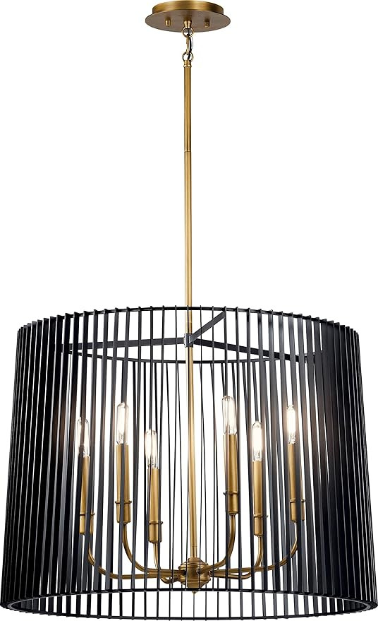 Kichler 44167BK Transitional Six Light Chandelier from Linara Collection in Black Finish | Amazon (US)