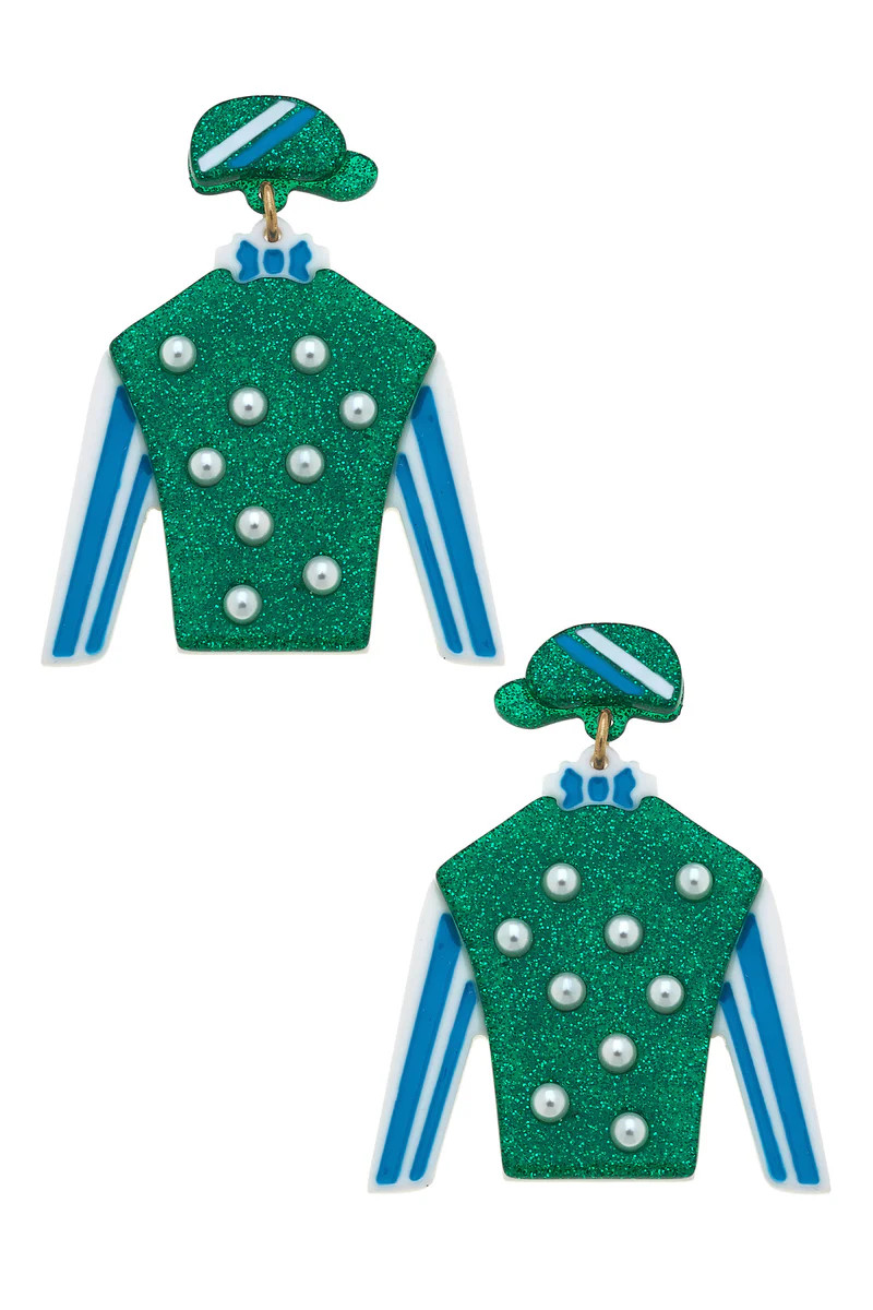 Freckles Jockey Silk Resin Drop Earrings | CANVAS