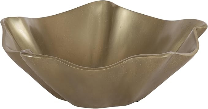 Kate and Laurel Flutte Scalloped Decorative Metal Serving Bowl; 10 x 10 x 3; Antique Brass; Moder... | Amazon (US)