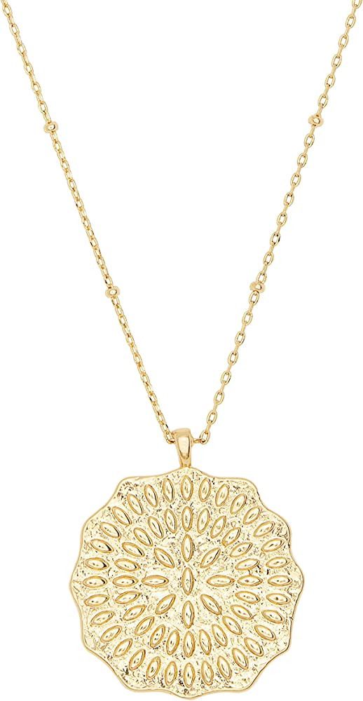 gorjana Women's Mosaic Coin Pendant Adjustable Necklace, 18K Gold Plated, Amazon Gold Necklace, OOTD | Amazon (US)
