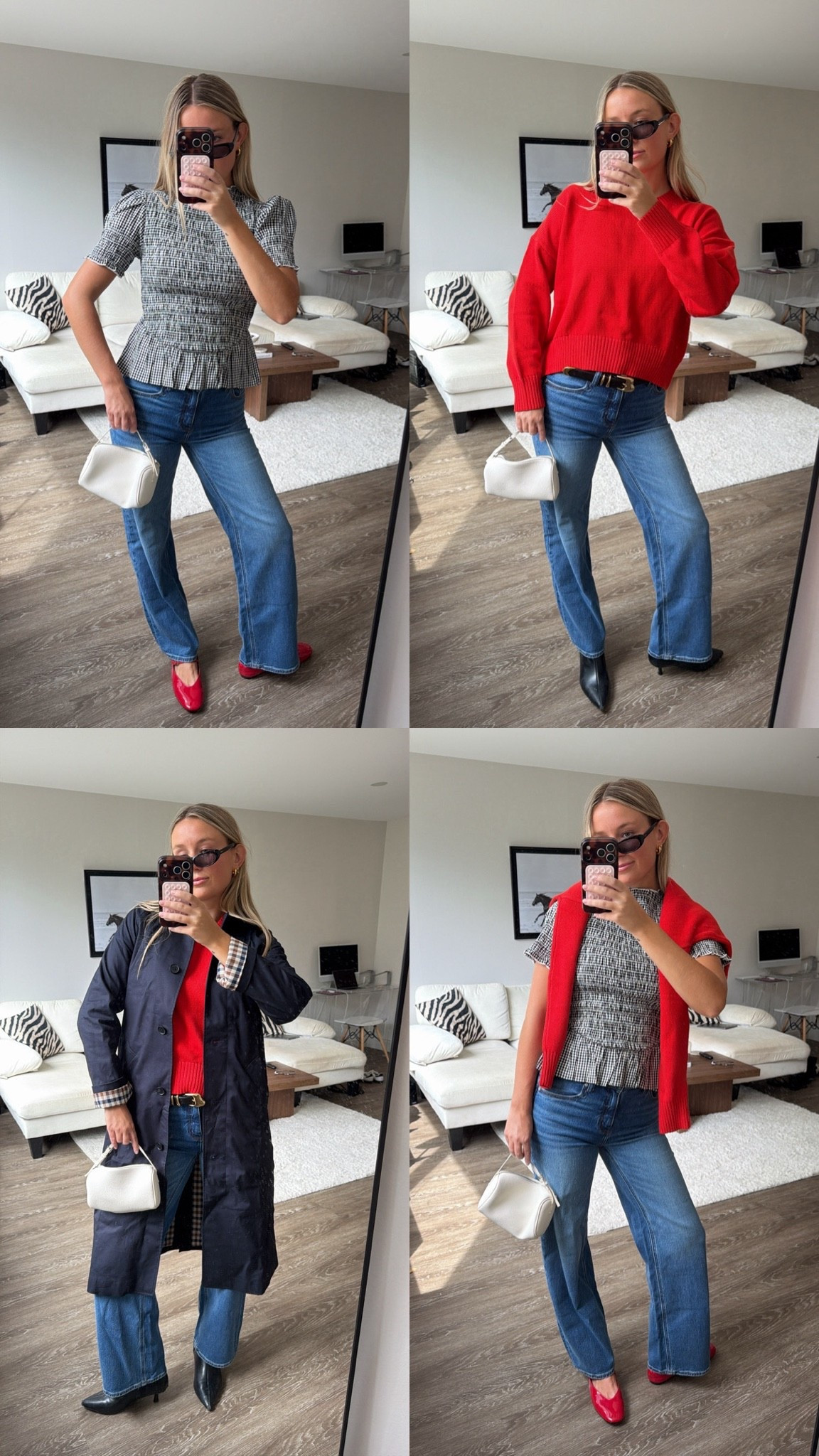 Styling 4 fall outfits with 1 pair of jeans ft. @Quince 🤎🍂 #quincepartner #shopltk #liketkit