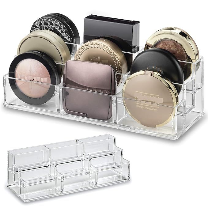 byAlegory Acrylic Tiered Compact Makeup Organizer for Bronzer Highlighter Powder Blush 9 Space St... | Amazon (US)