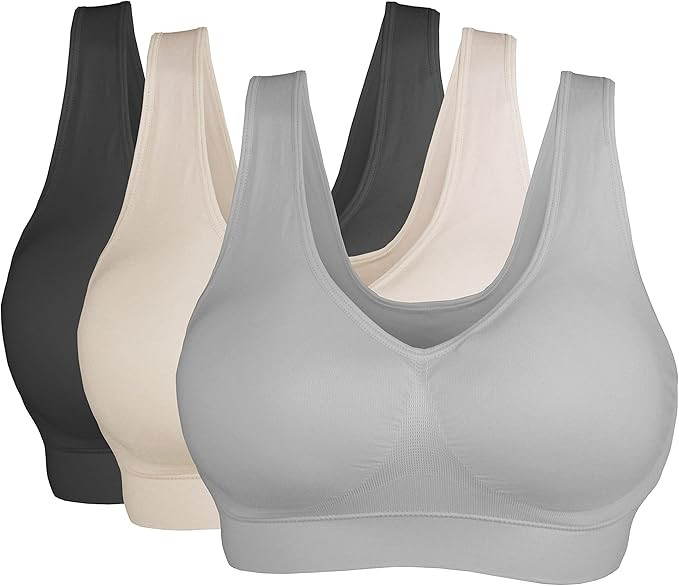 AKAMC Women's Sports Bra Wireless Post-Surgery Bra Active Yoga Sports Bras | Amazon (US)