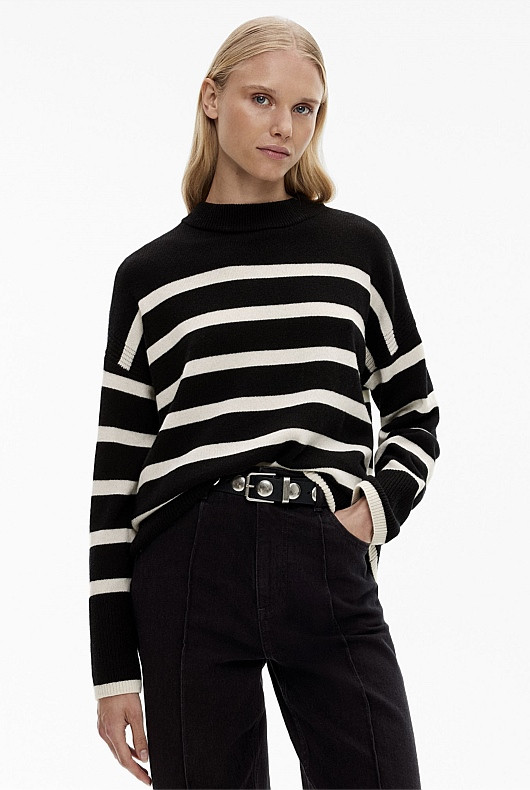 Stripe Wool Crew Knit | Witchery (AU)