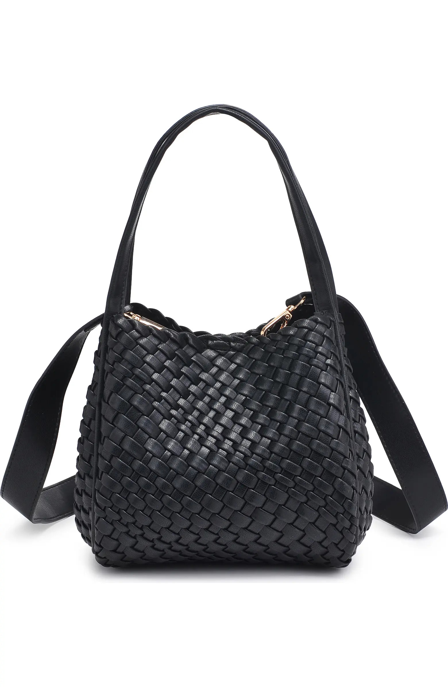 MODA LUXE Woven Faux Leather Satchel | Nordstromrack | Nordstrom Rack