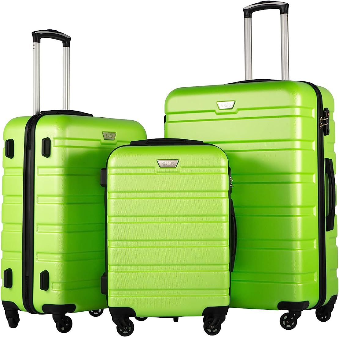 Coolife Luggage 3 Piece Set Suitcase Spinner Hardshell Lightweight TSA Lock 4 Piece Set | Amazon (US)