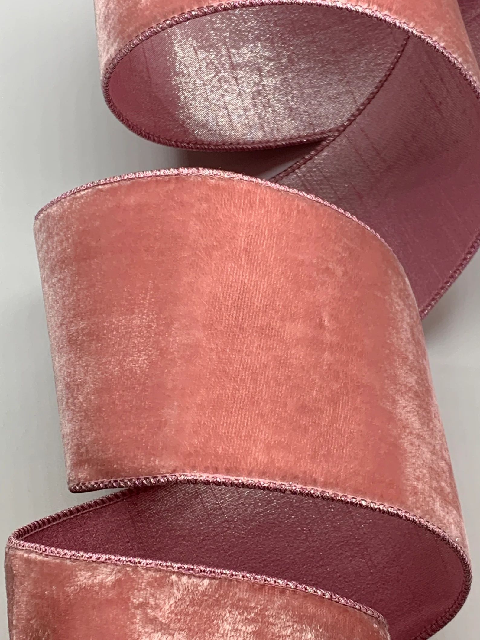 2.5 or 4 Rosy Pink Velvet Luster Ribbon - Etsy | Etsy (US)