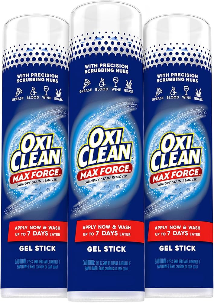 OxiClean Max Force Laundry Stain Remover Gel Stick, 6.2 fl oz, 3-Pack | Amazon (US)
