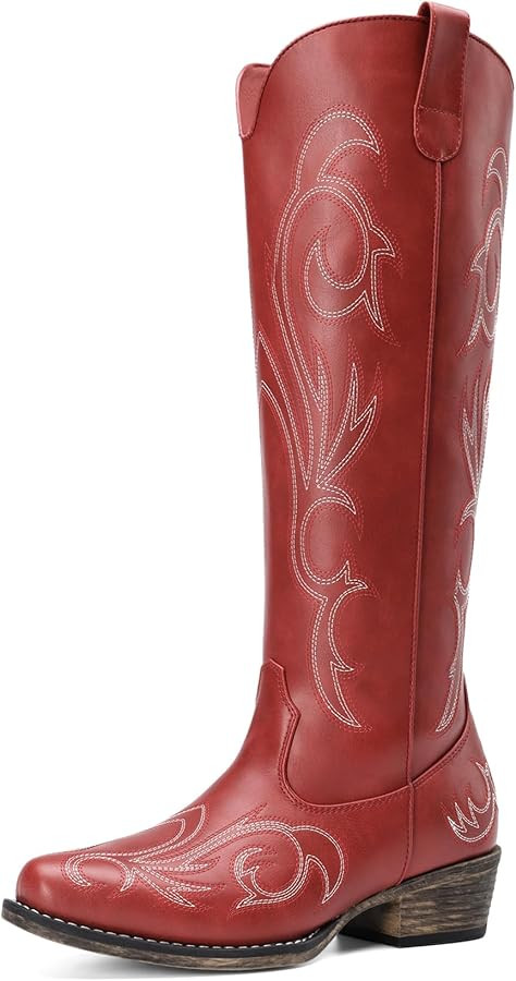 DREAM PAIRS Women's Cowboy Knee High Western Boots | Amazon (US)