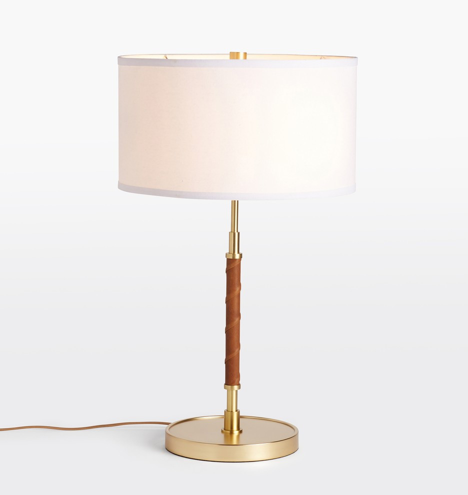 Dearborn Leather - Wrapped USBC Table Lamp
 | Rejuvenation | Rejuvenation