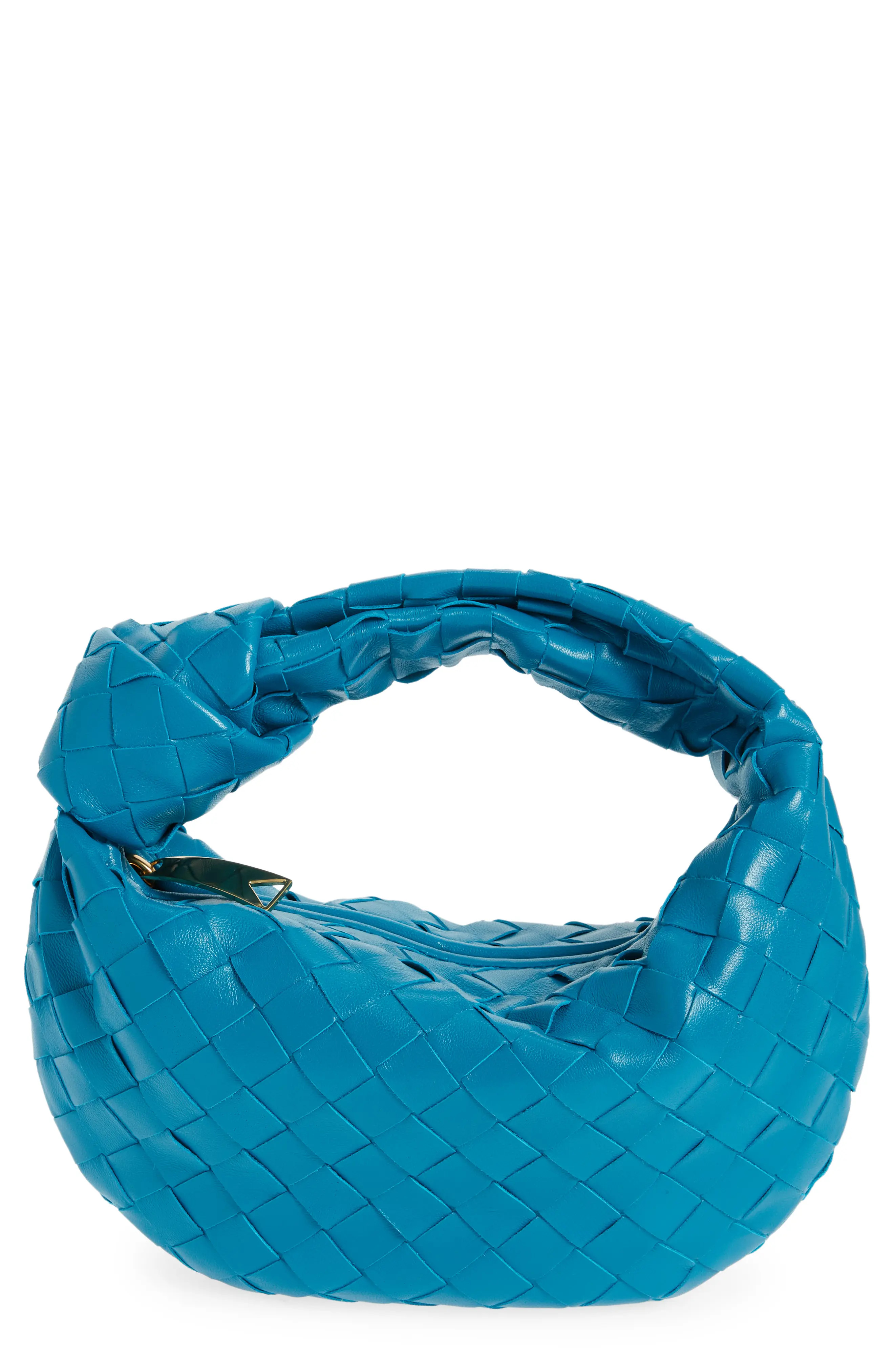 Bottega Veneta Mini Jodie Leather Hobo in Blueprint-Gold at Nordstrom | Nordstrom