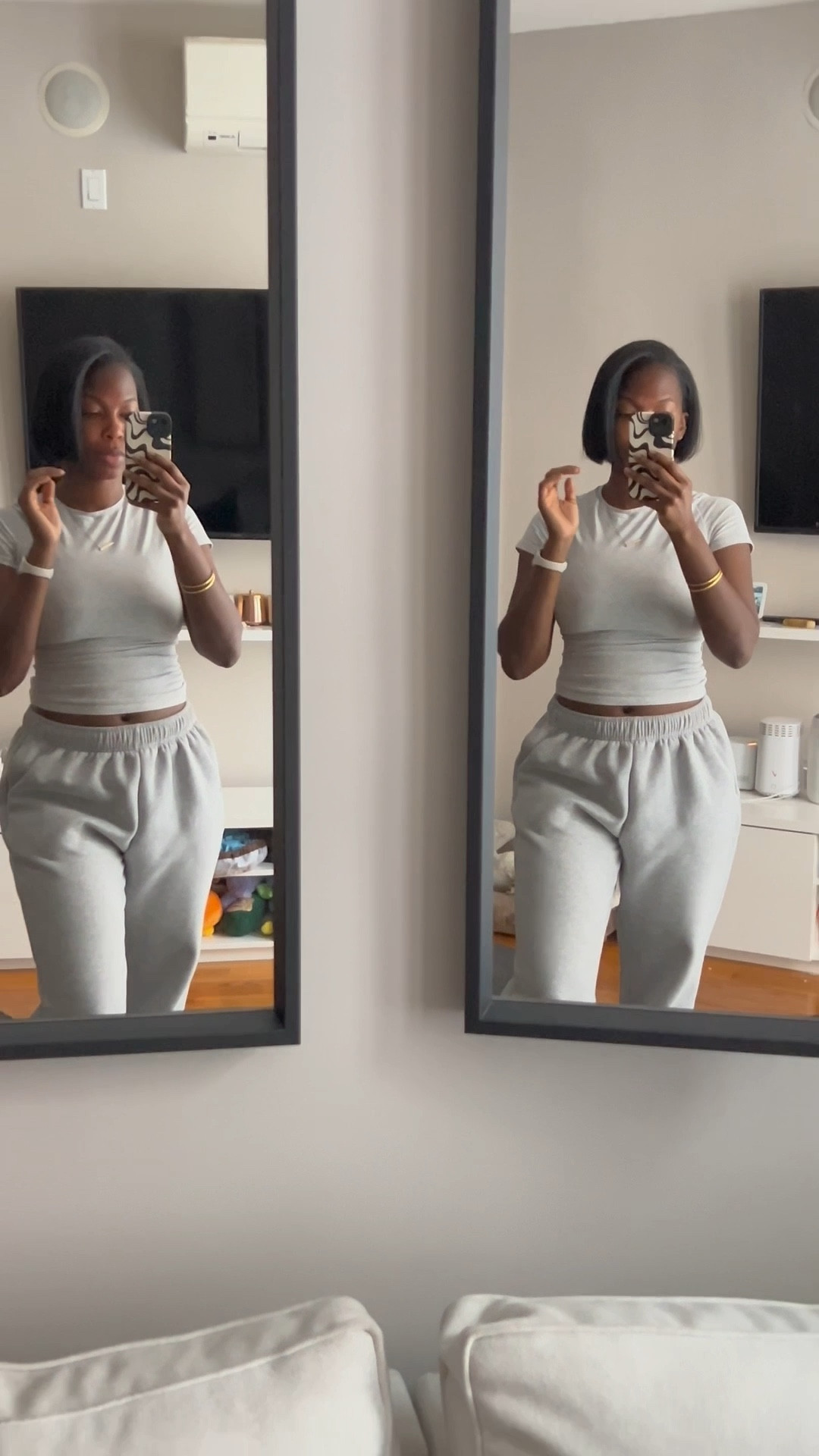 Not grey becoming the new black in this house😩. But I kinda like it. Might be new fall fashion color 🥰. 
Top : M. Sweatpants: L *they are tall girl friendly*
#loungewear #cozyoutfit #athomeoutfit #greyoutfit 

#LTKFindsUnder100 #LTKHome