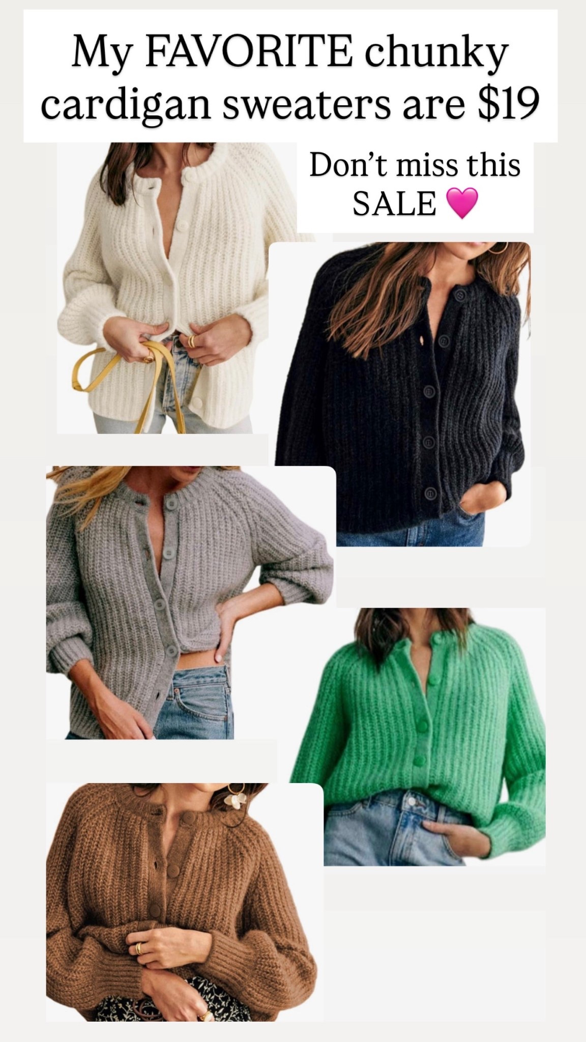 Chunky sweaters are $19 from $39

#LTKSaleAlert