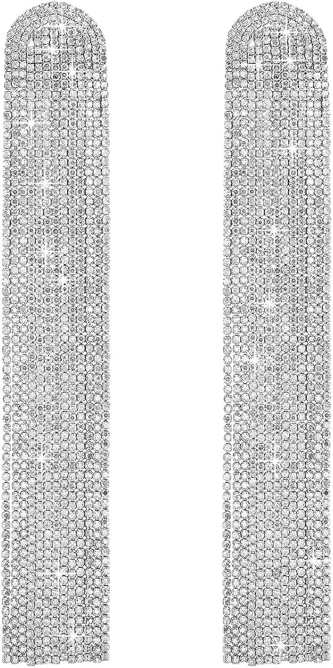 JYUEDA Long Tassel Dangle Earrings for Women,Rhinestone Statement Drop Earrings for Teen Girls We... | Amazon (US)