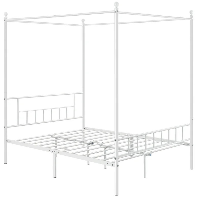 Topeakmart Twin/Full/Queen Metal Canopy Bed Frame Four-poster Canopied Platform Bed with Headboar... | Walmart (US)
