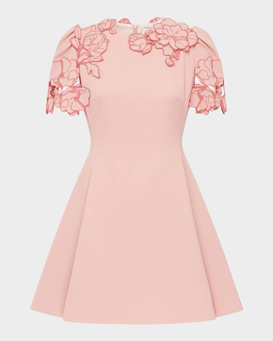 Elyse Applique Fit-&-Flare Mini Dress | Neiman Marcus