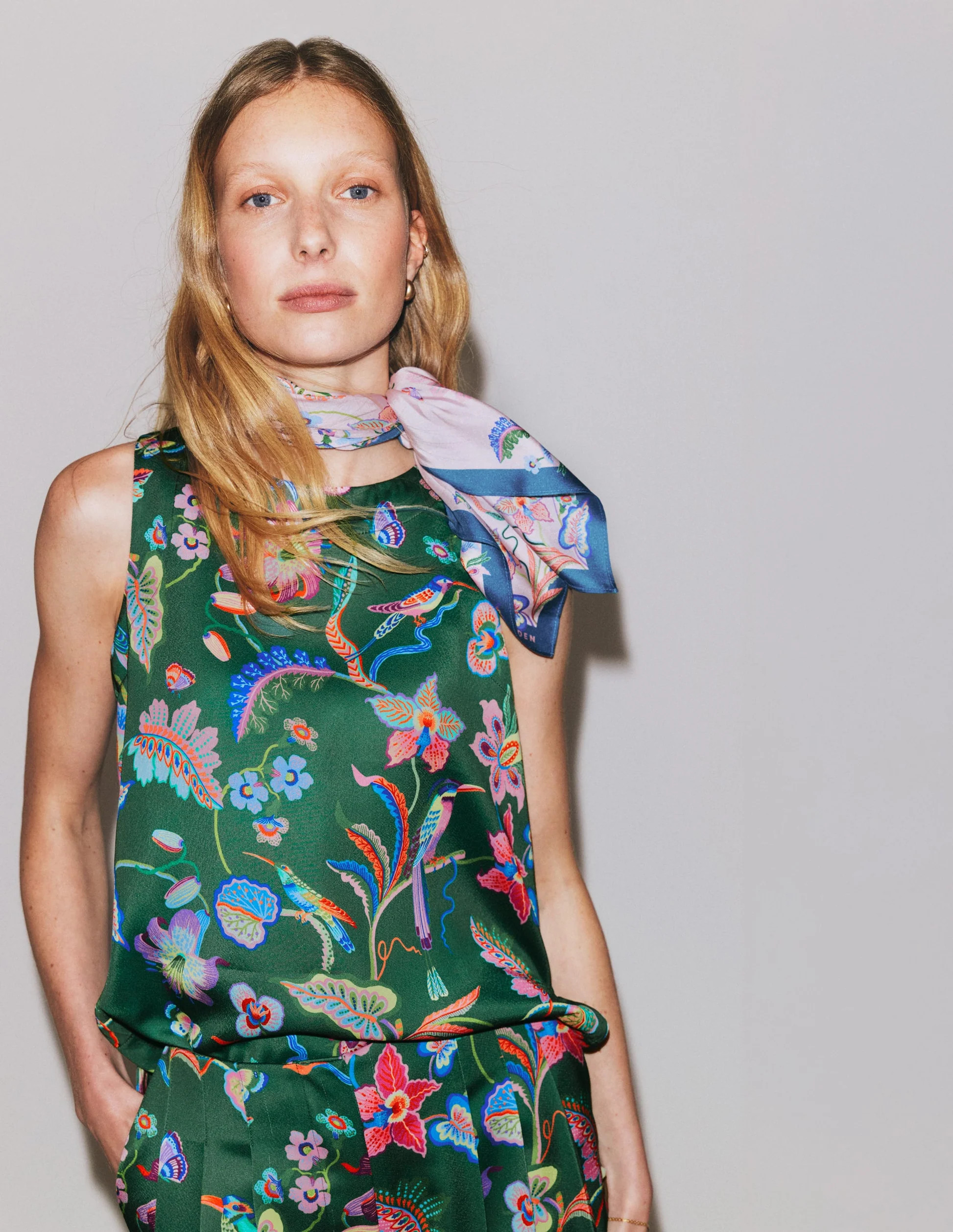 Relaxed Sleeveless Shell Top-Multi, Orchid Canopy | Boden (US)