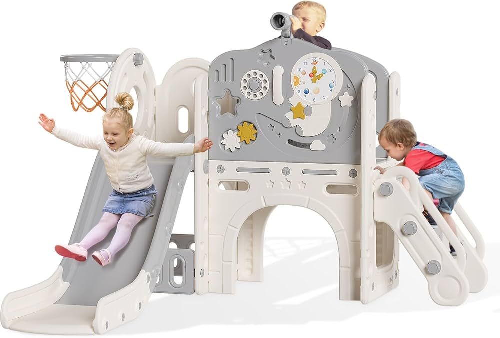 BIERUM 10 in 1 Toddler Slide, Astronaut Themed Baby Slide for Toddlers Aged 1-3, with Astronaut, ... | Amazon (US)