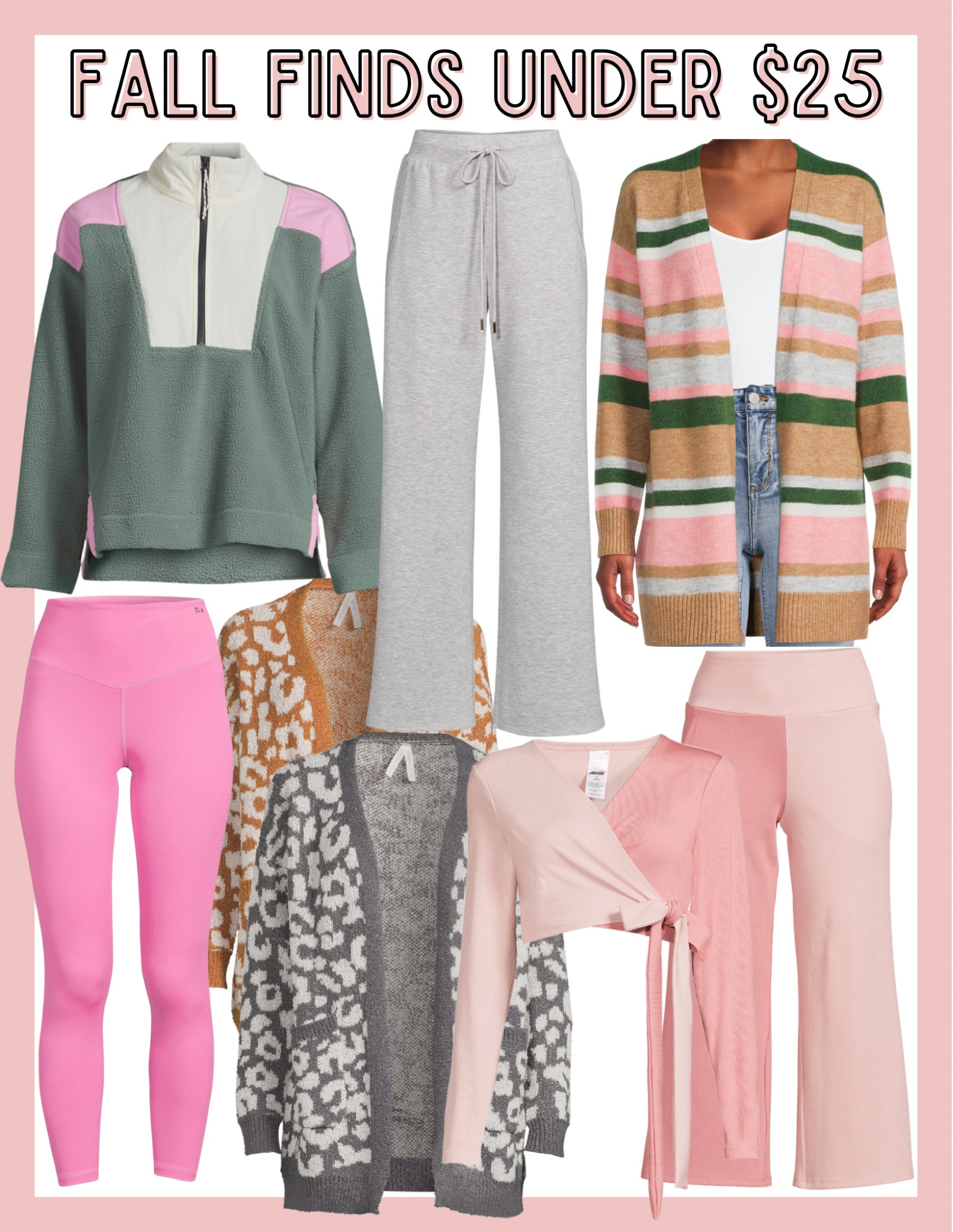 Affordable fashion / Walmart finds / Walmart fashion / pink workout leggings / gray flare pants / gray sweatpants 

#LTKunder50 #LTKHoliday #LTKSeasonal