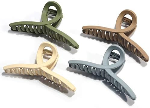 Big Hair Claw Clips No Slip Big Matte Jaw Butterfly Hair Claw Clamp Large Strong Hold Barrette Ha... | Amazon (US)