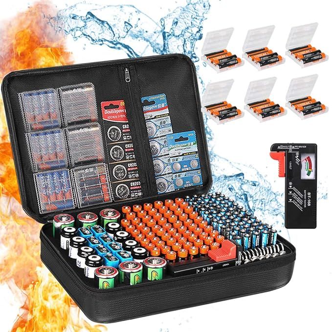 Battery Organizer Storage Box, Fireproof Waterproof Explosionproof Carrying Batteries Case,ZesGoo... | Amazon (US)