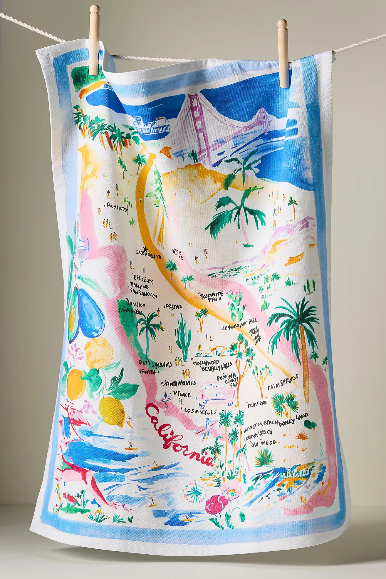 Coastal Summer California Dish Towel | Anthropologie (US)
