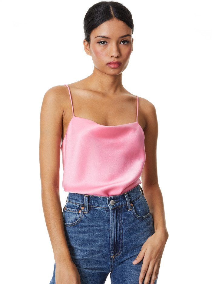 HARMON DRAPEY SLIP TANK | Alice + Olivia