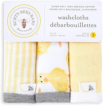 Burt's Bees Baby Infant Washcloths, 100% Organic Cotton, Soft and Super Absorbent Knit Terry Wash... | Amazon (US)