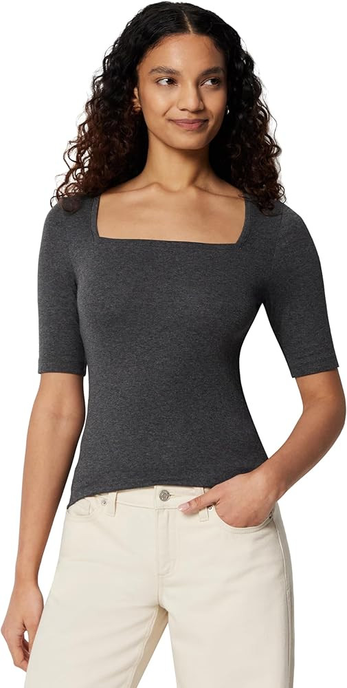 Amazon Essentials Women's Slim-Fit Half Sleeve Square Neck T-Shirt | Amazon (US)