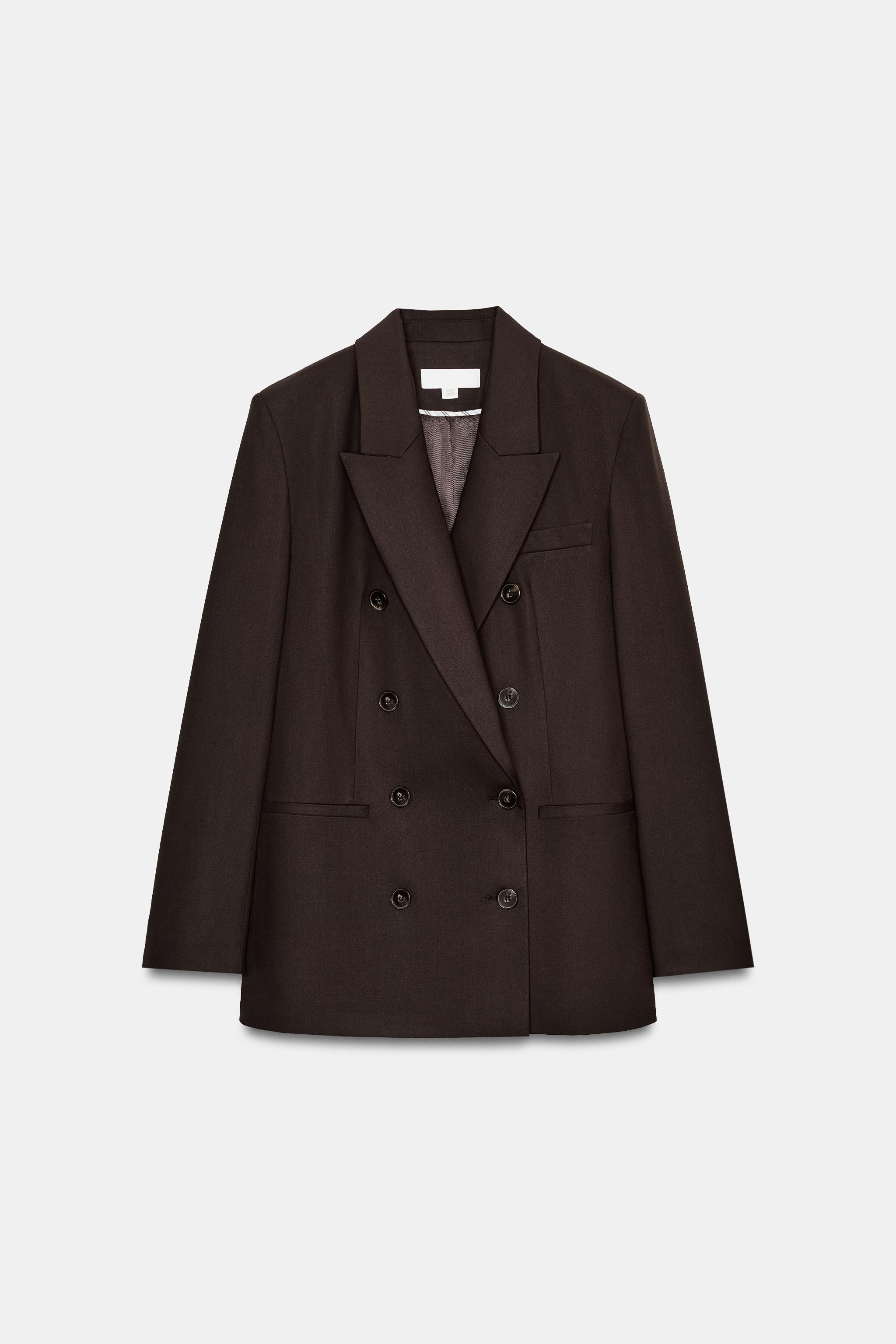 DOUBLE-BREASTED BLAZER WITH SHOULDER PADS | Zara UK