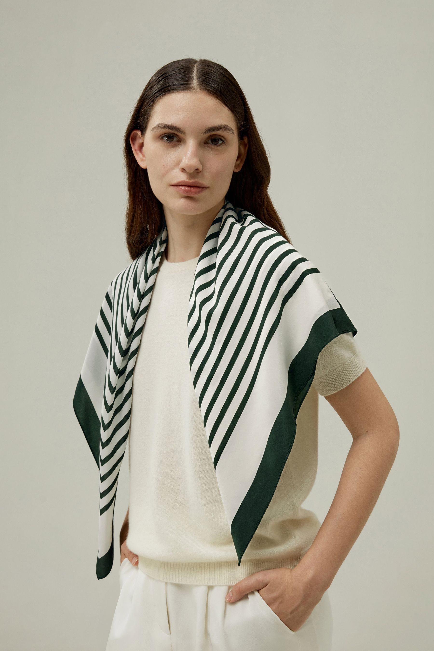 Mid-Century Pattern Silk Scarf | LilySilk