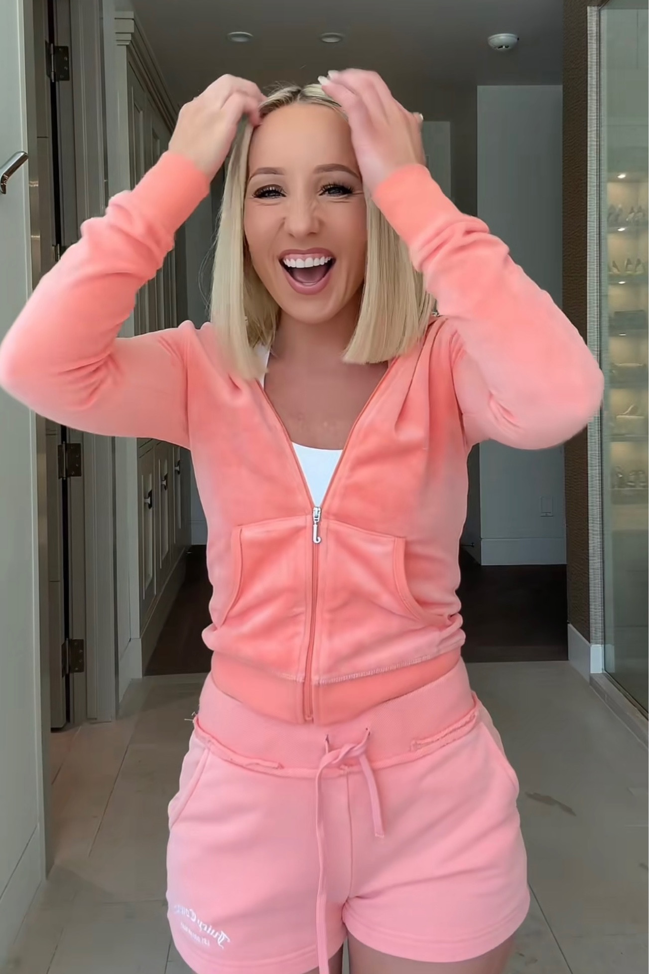 Jacket: Juicy Couture classic cotton velour hoodie 
Shorts: Juicy Couture french terry embroidered shorts

#LTKActive #LTKfitness #LTKbeauty