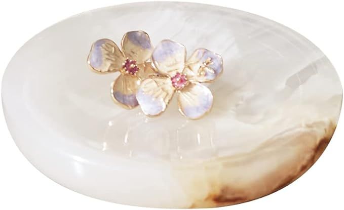 PHINILUX ???% Round Marble Ring Dish, Stone Jewelry Holder,Trinket Dish Tray Ring Holder... | Amazon (US)