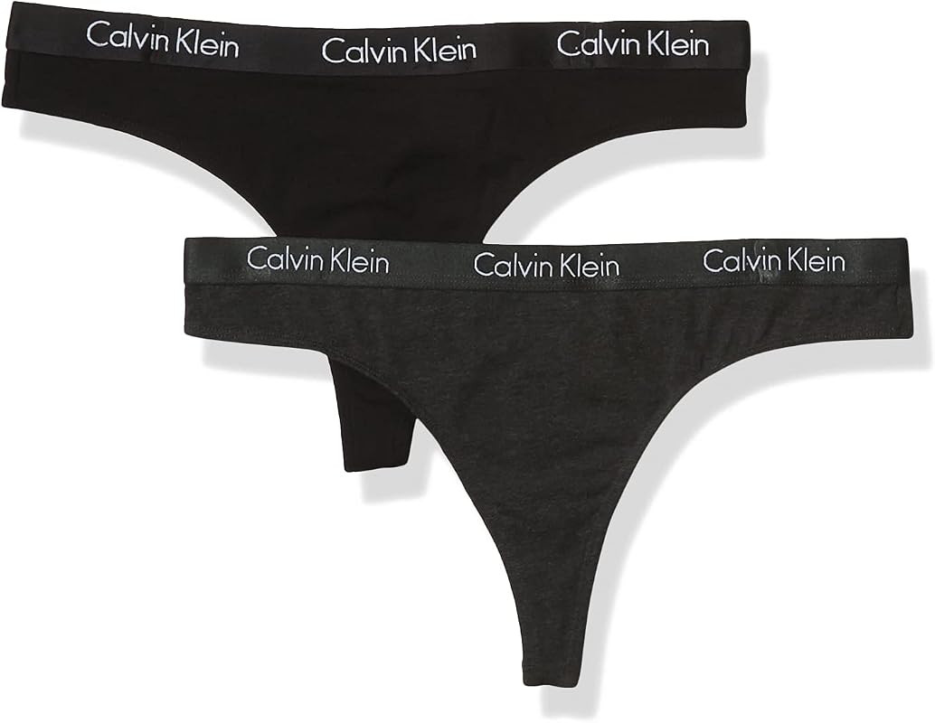 Calvin Klein Women's Motive Cotton Multipack Thong Panty 2 Pack | Amazon (US)