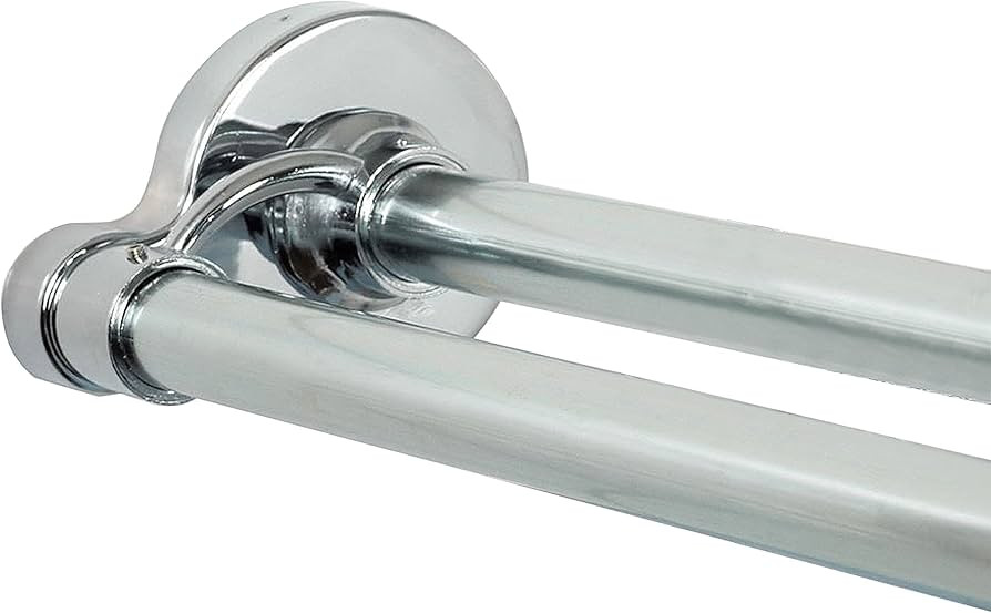 Zenna Home Rustproof Double Shower Curtain Rod, Adjustable 44 to 72 Inches, Chrome, Tool-Free Ten... | Amazon (US)