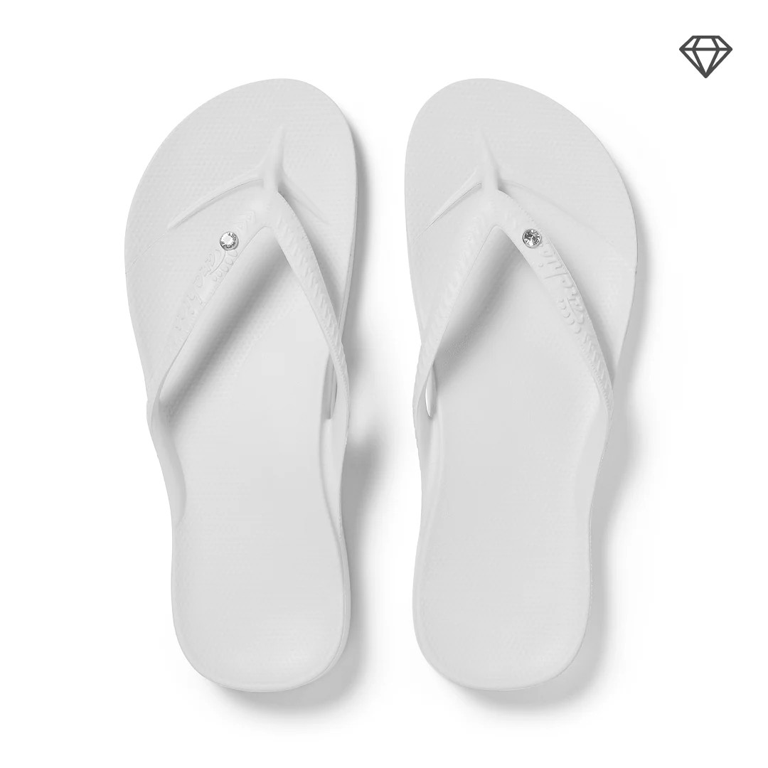 Arch Support Flip Flops - Classic - Crystal White | Archies Footwear US