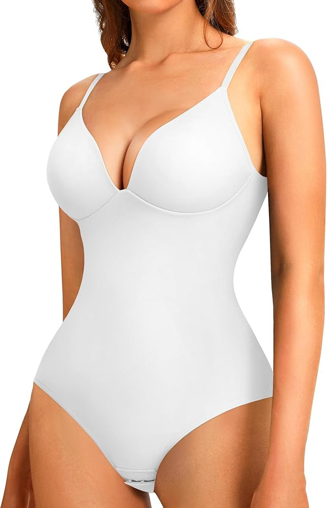 LODAY Shapewear Bodysuit Tummy Control Women Slimming Body Shaper Deep V-Neck Body Suits with Bui... | Amazon (US)