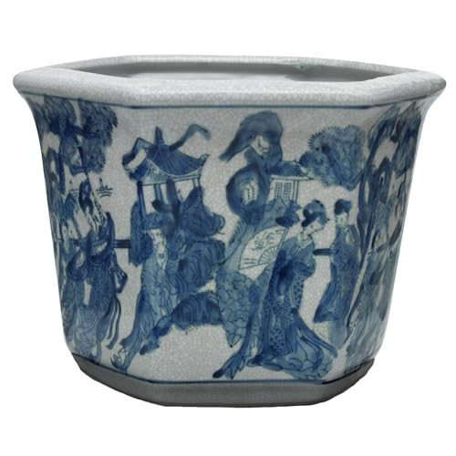 Red Lantern 10" Porcelain Flower Pot, Ladies Blue & White | Amazon (US)