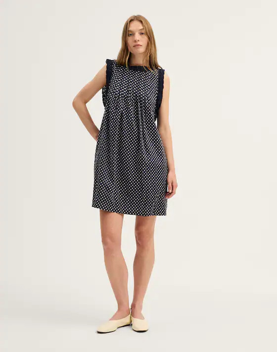 Crochet-Trim Boatneck Mini Dress | Madewell
