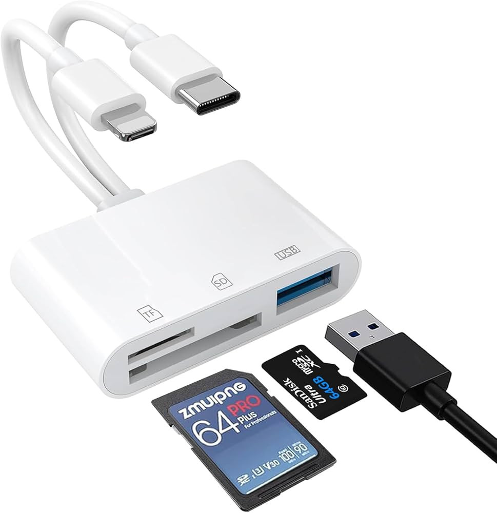 SD Card Reader for iPhone, Lightning to SD Card Reader, Camera Adapter to iPhone, SD to iPhone Ad... | Amazon (UK)