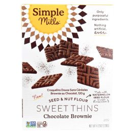 Simple Mills Grain Free Sweet Thins Chocolate Brownie, 120g | Natura Market
