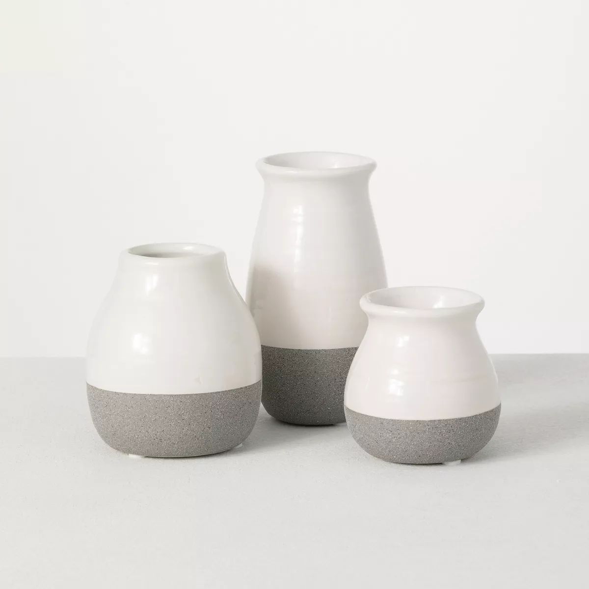 Sullivans Set of 3 Petite Ceramic Vases 3"H, 4.5"H & 5.5"H Blue and Brown | Target